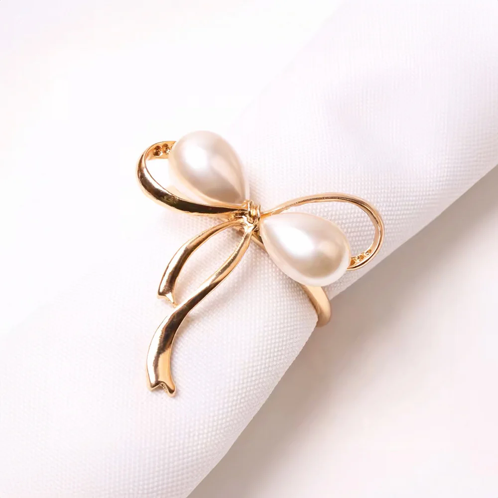 Dove Napkin Rings, Set of 6 - Gold - Image 6