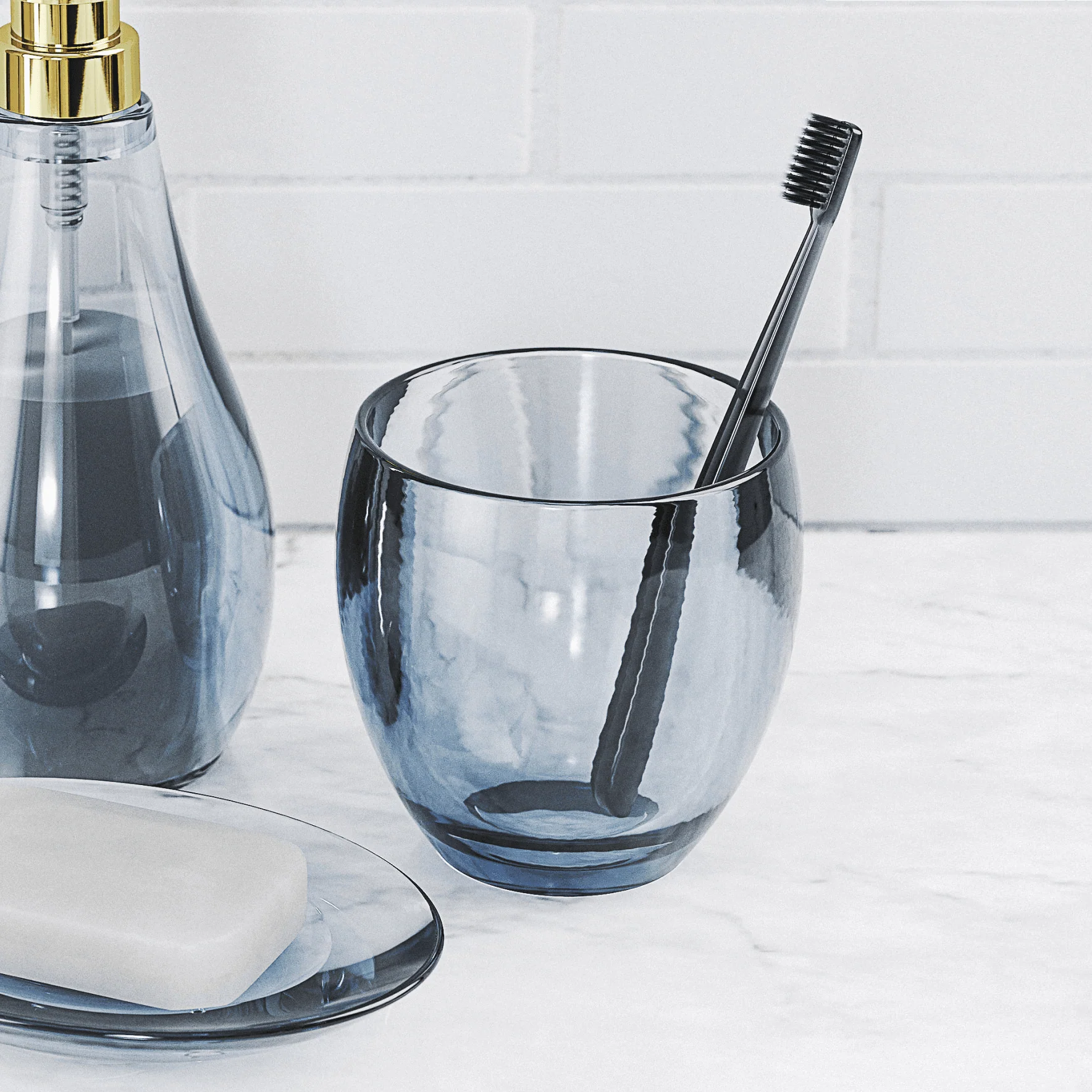 Droplet Toothbrush Holder - Denim Blue