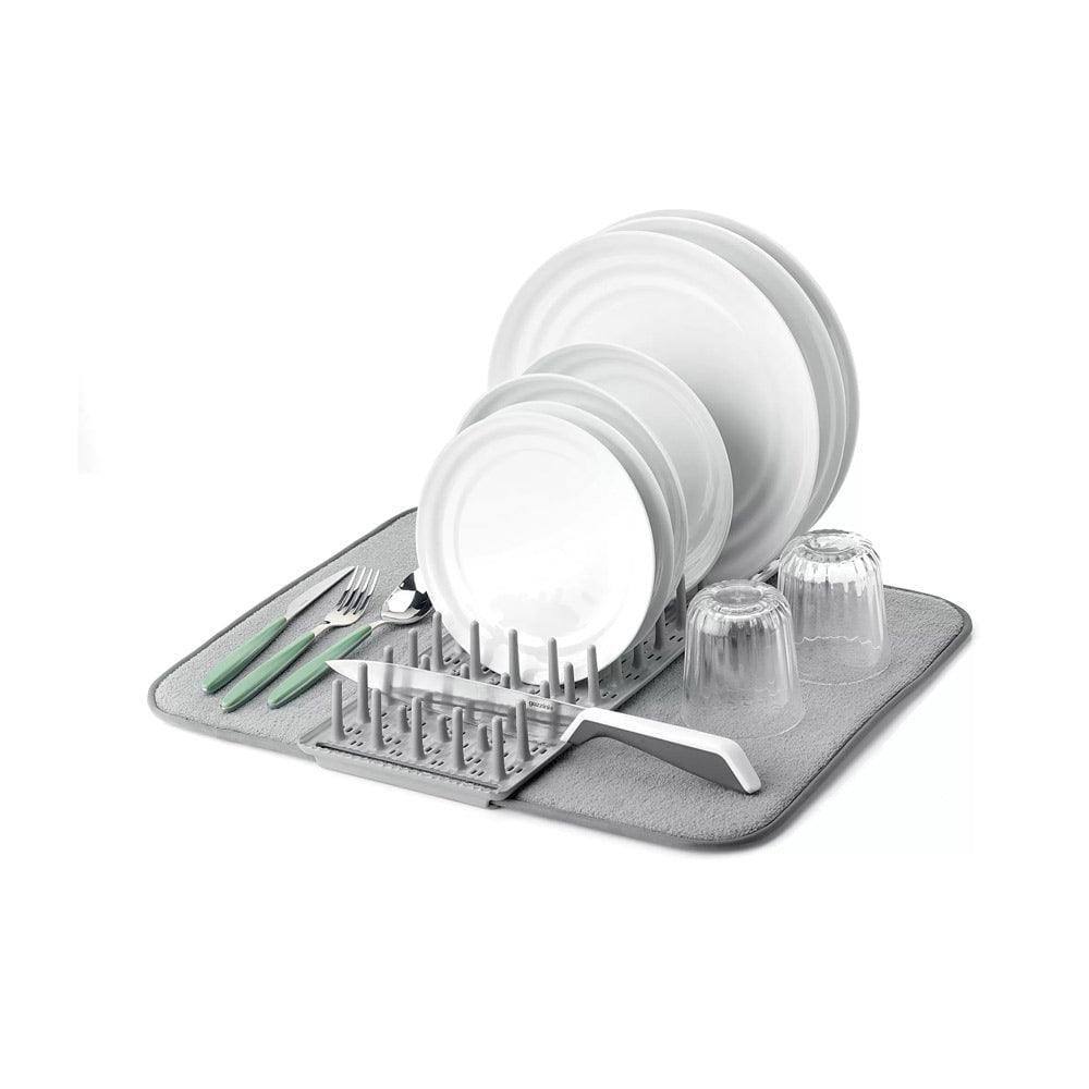 Dry & Safe Dish Drainer with Mat - Grey - Image 4