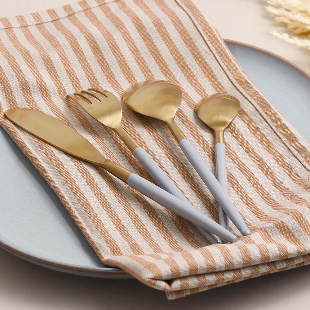 Dual 24-piece Cutlery Set - Grey Gold - Image 6