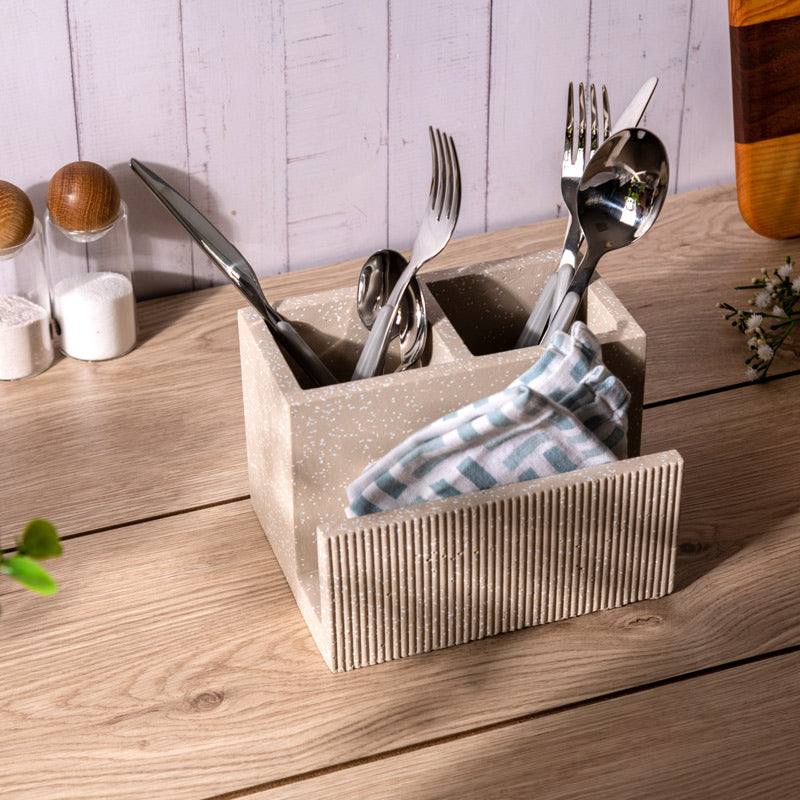 Dual Cutlery and Napkin Holder - Speckled Taupe - Image 4