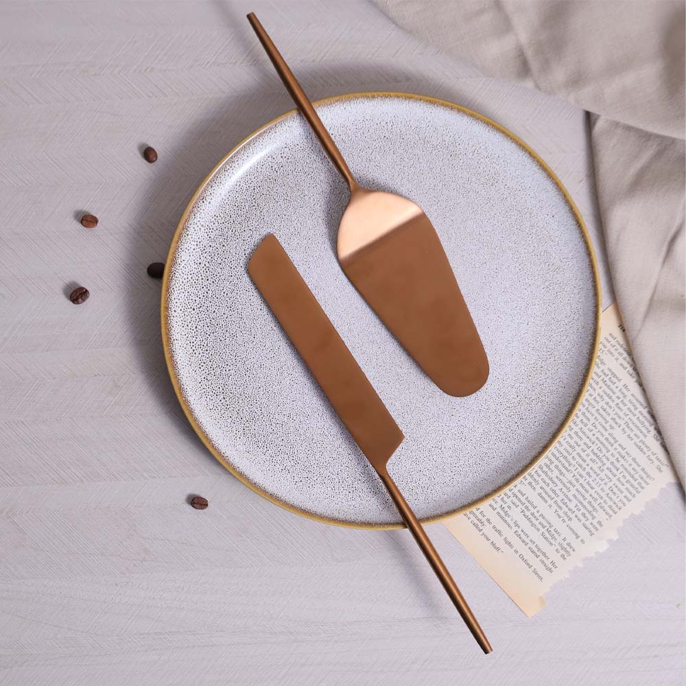 Dulce Cake Knife and Server Set - Rose Gold - Image 5