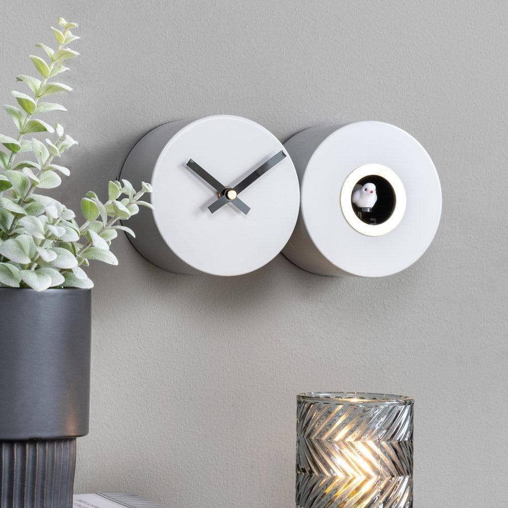 Duo Cuckoo Wall Clock - Mouse Grey