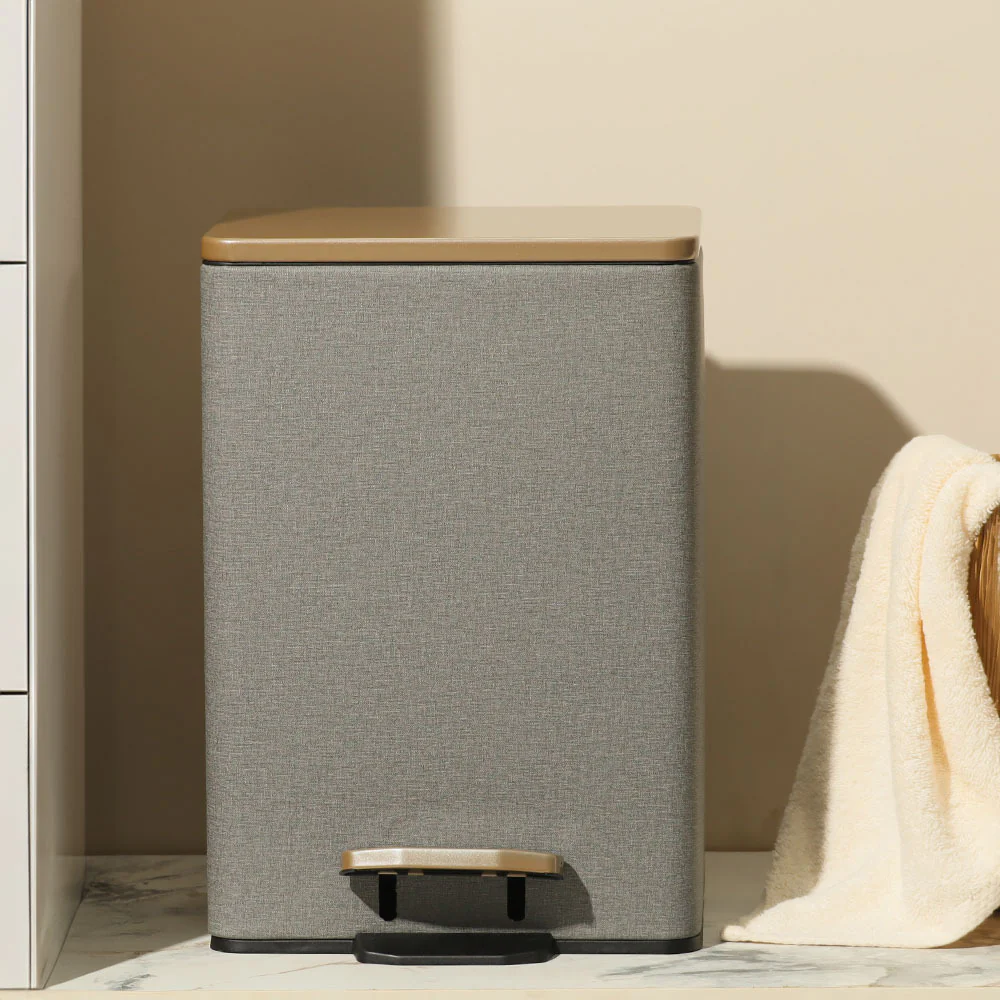 Duos Textured Pedal Bin 12L - Grey - Image 3