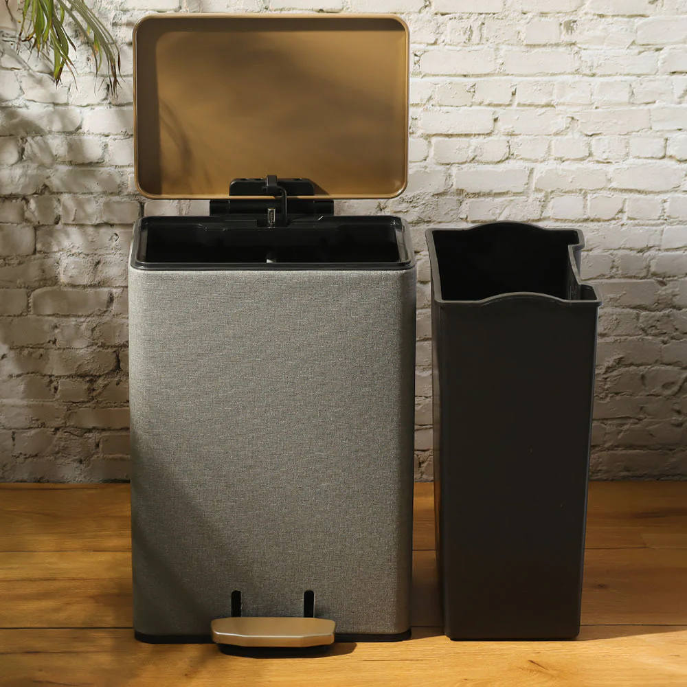 Duos Textured Pedal Bin 12L - Grey - Image 5