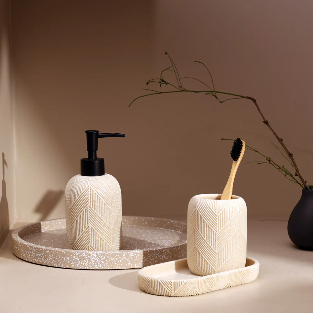 Earthtone 3-piece Bathroom Set - Cream - Image 2