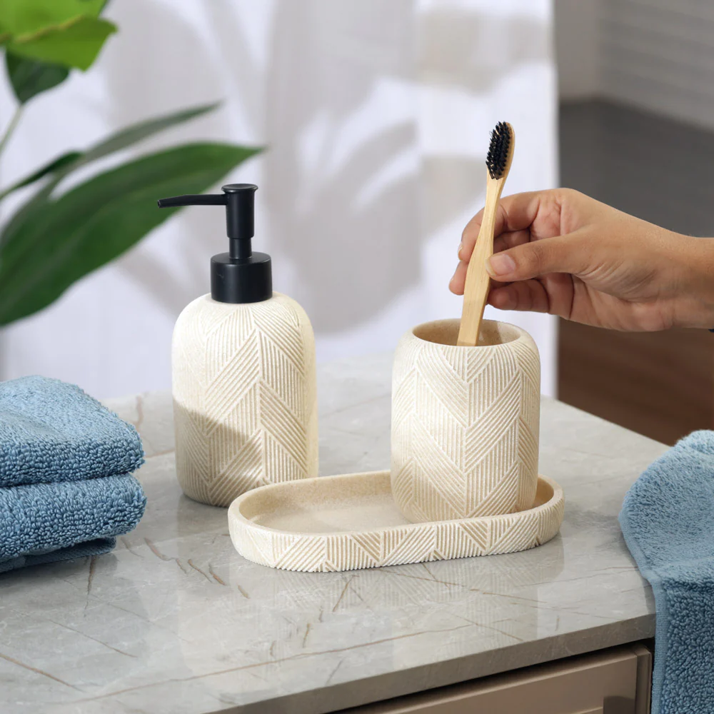 Earthtone 3-piece Bathroom Set - Cream - Image 6