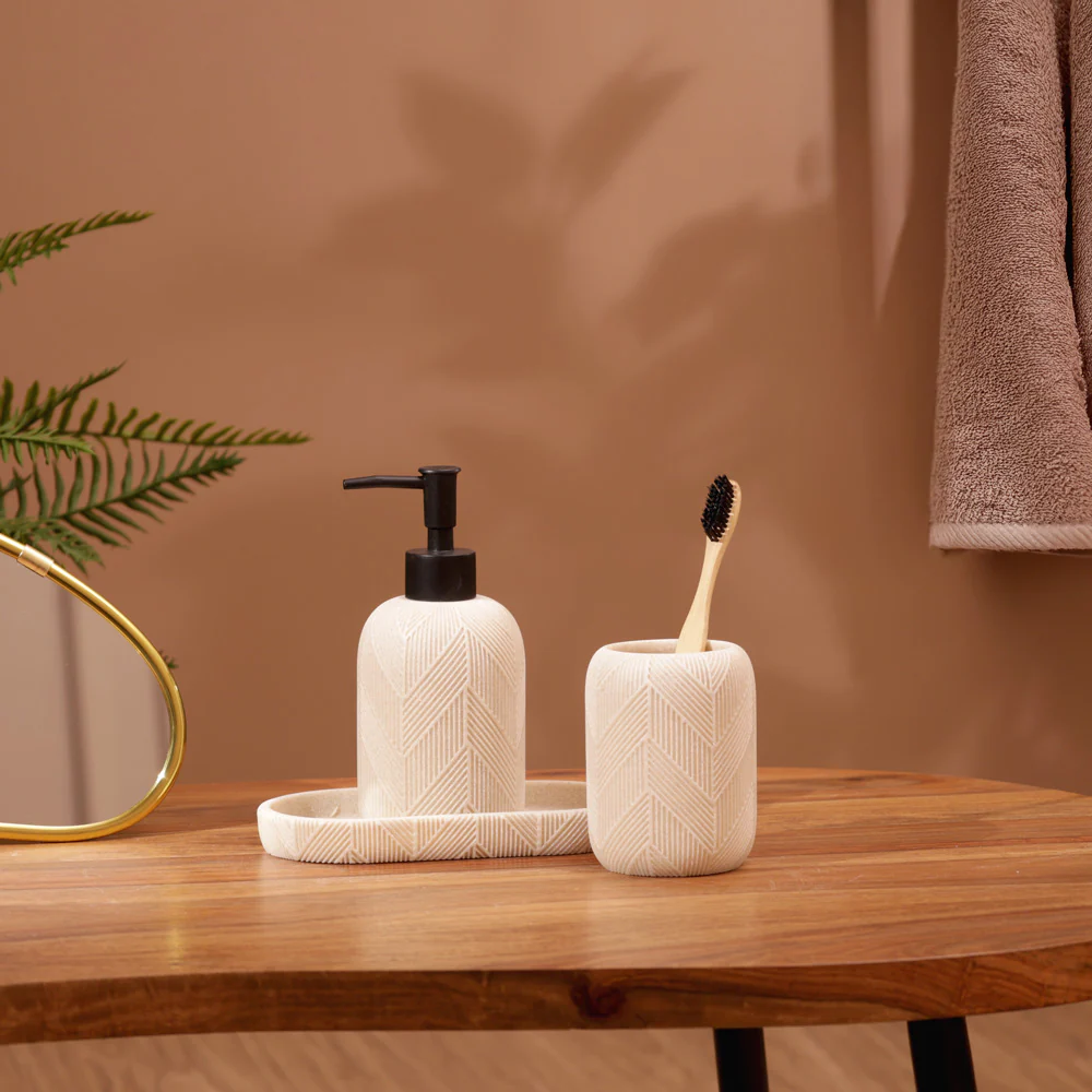 Earthtone 3-piece Bathroom Set - Cream - Image 8