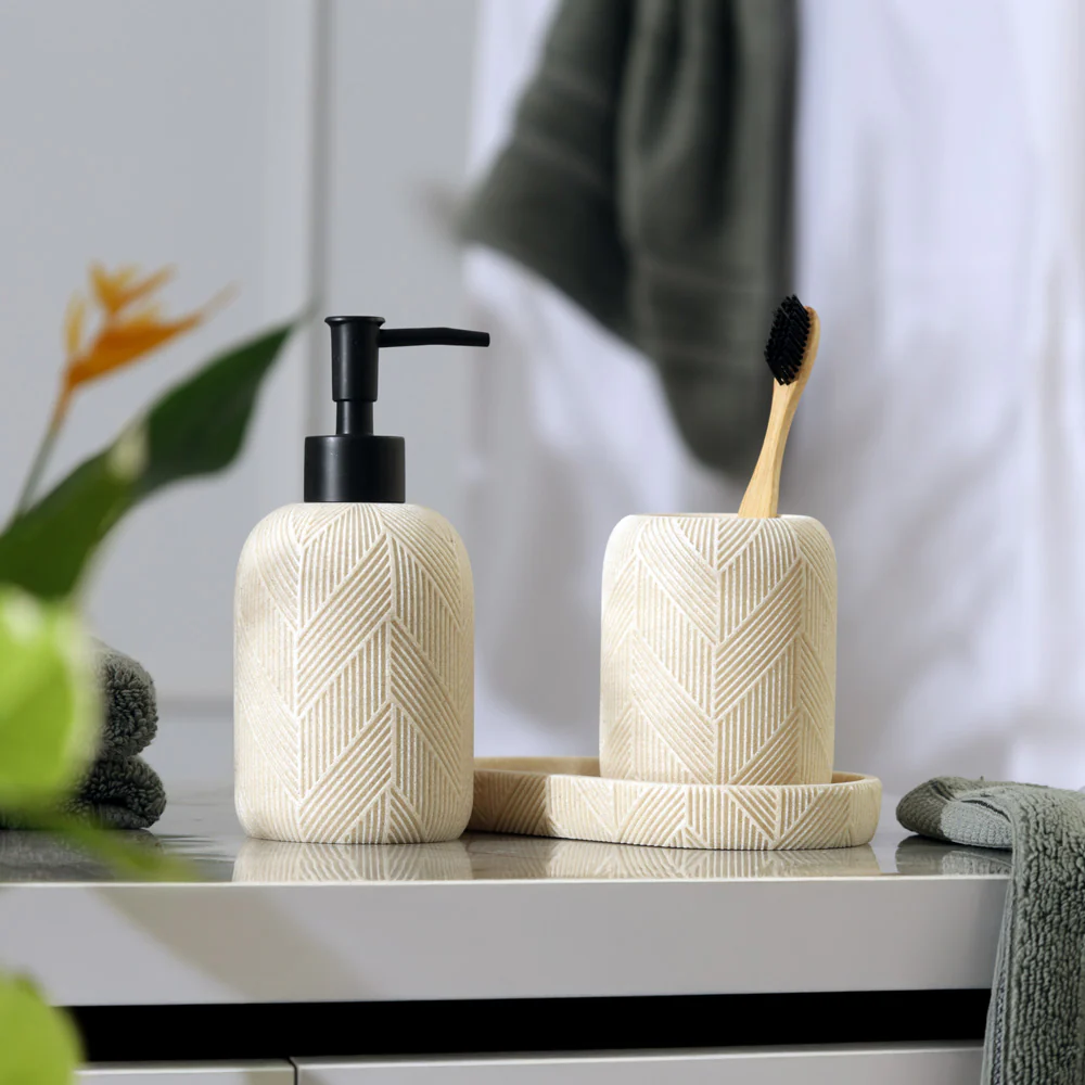 Earthtone 3-piece Bathroom Set - Cream - Image 9