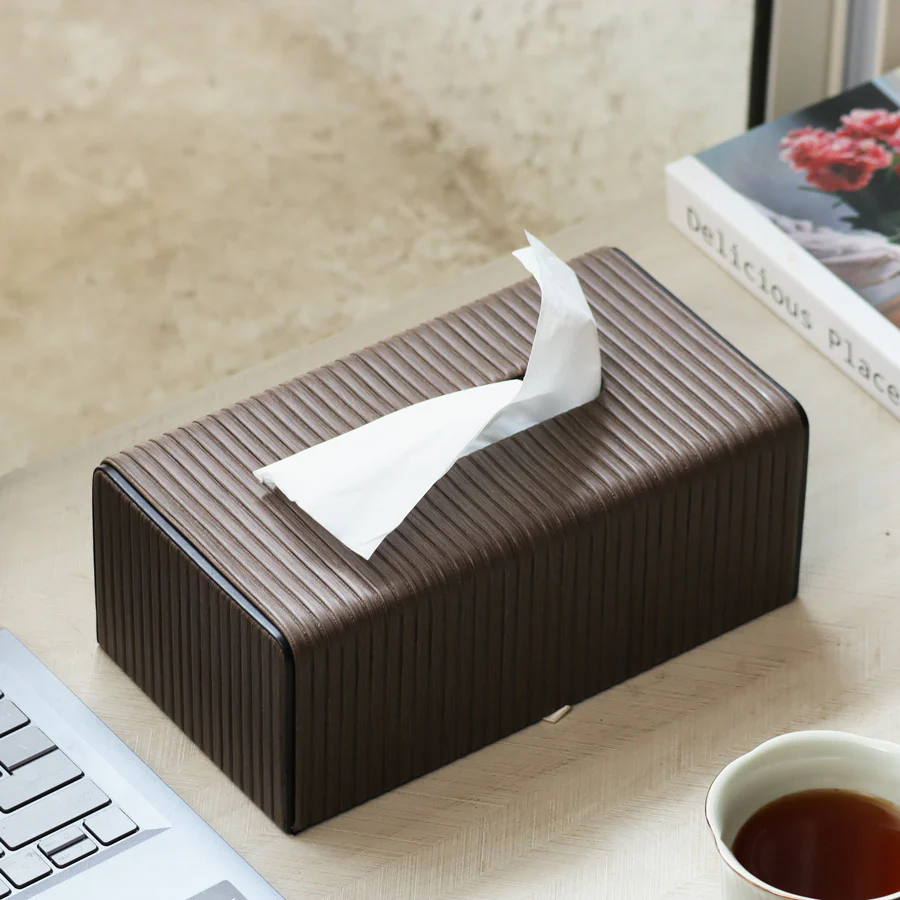 Edge Tissue Box Holder - Brown - Image 2