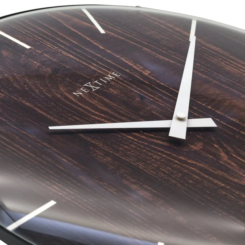 Edge Wood Dome Wall Clock 35cm - Brown - Image 5