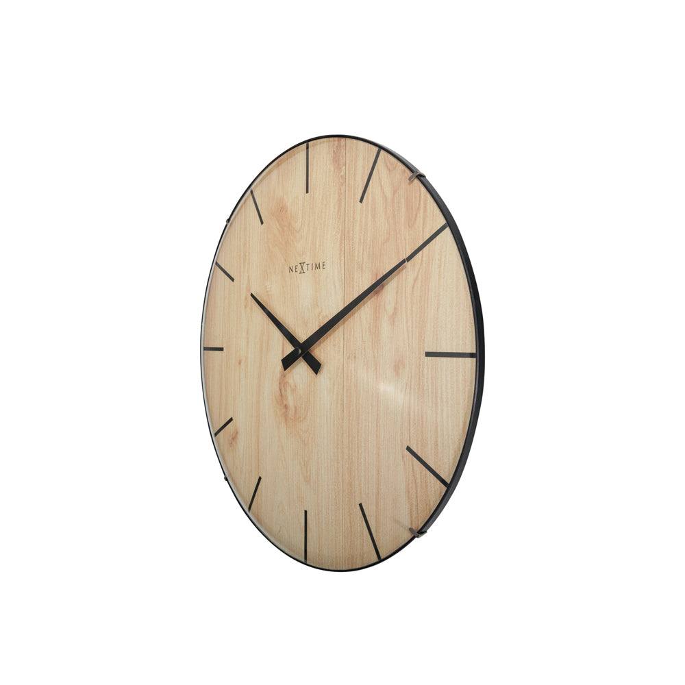 Edge Wood Dome Wall Clock 35cm - Light Brown - Image 5