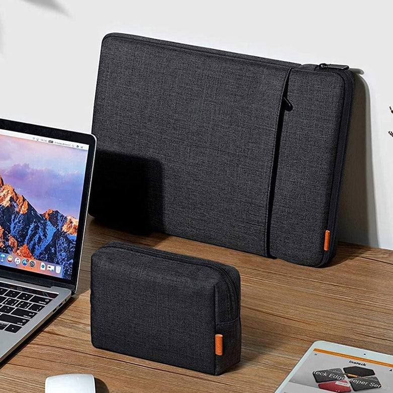 EdgeKeeper Laptop Sleeve and Pouch - Black Grey 15.6 Inches