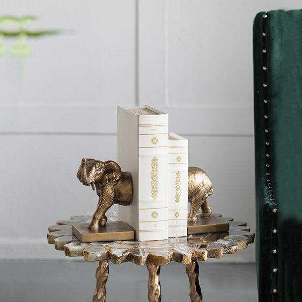 Elephant Bookends, Set of 2 - Bronze - Image 10