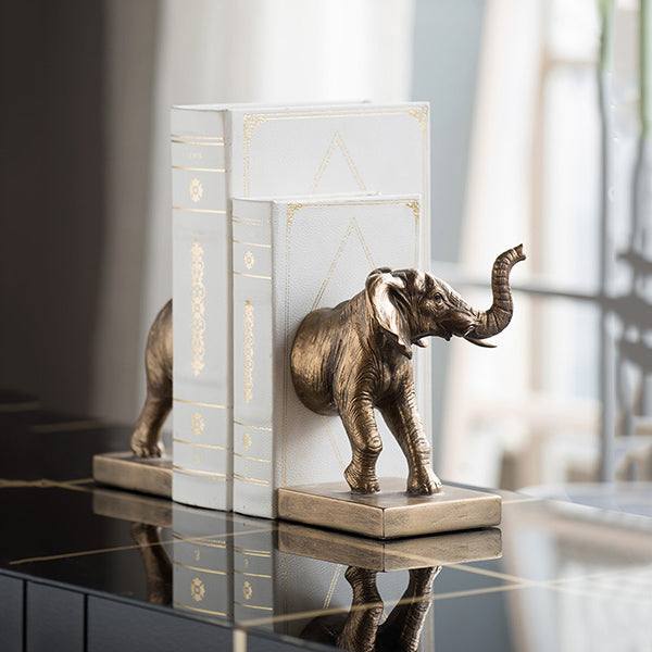 Elephant Bookends, Set of 2 - Bronze - Image 6