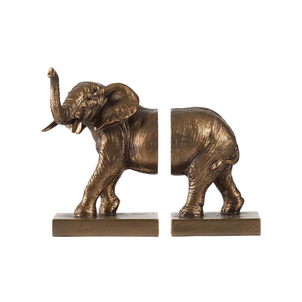 Elephant Bookends, Set of 2 - Bronze - Image 7