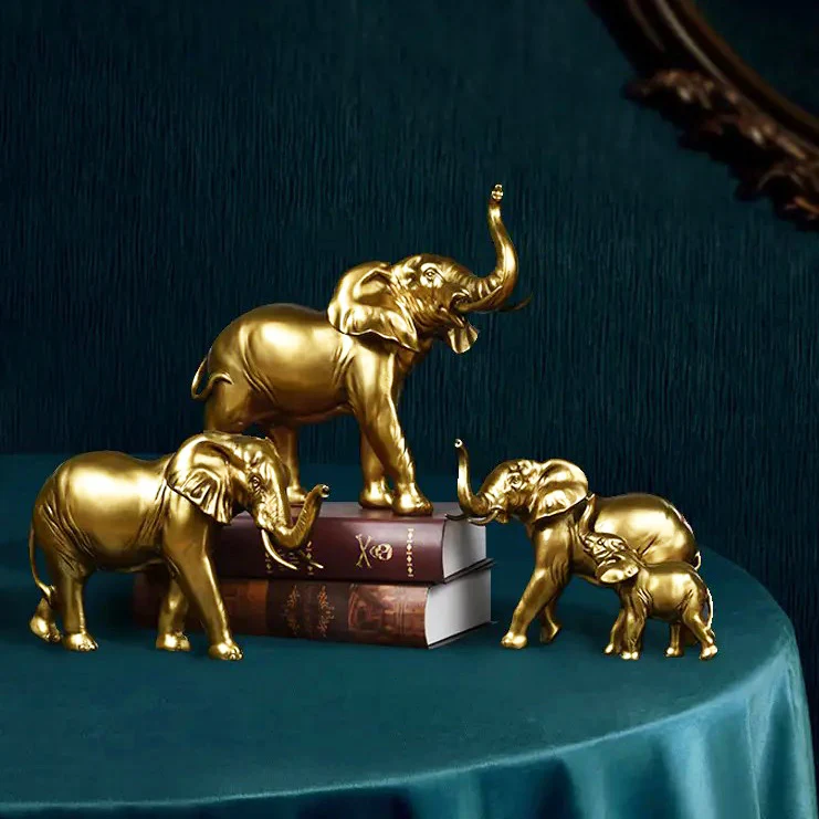 Elephant Decorative Sculpture - Gold - Image 2