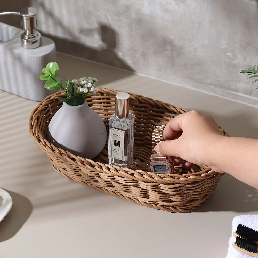 Elia Oval Basket Small - Khaki - Image 3