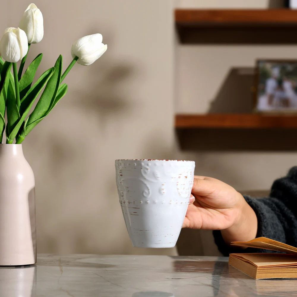 Ella Ceramic Coffee Mug - Vintage White - Image 4