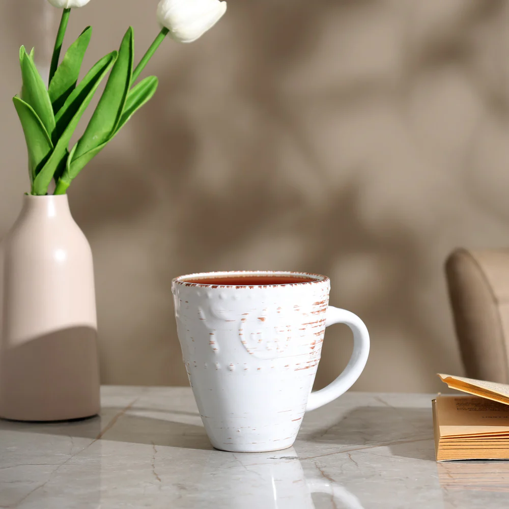 Ella Ceramic Coffee Mug - Vintage White - Image 5