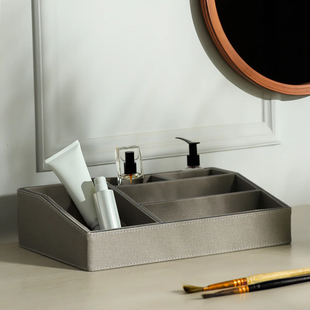 Elle Cosmetic Organiser - Patterned Grey - Image 4