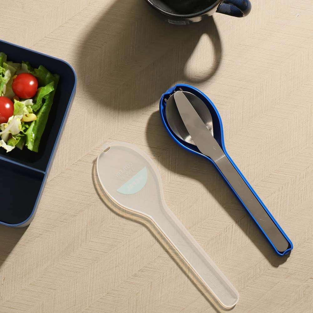 Ellipse 3-Piece Travel Cutlery Set - Vivid Blue - Image 2