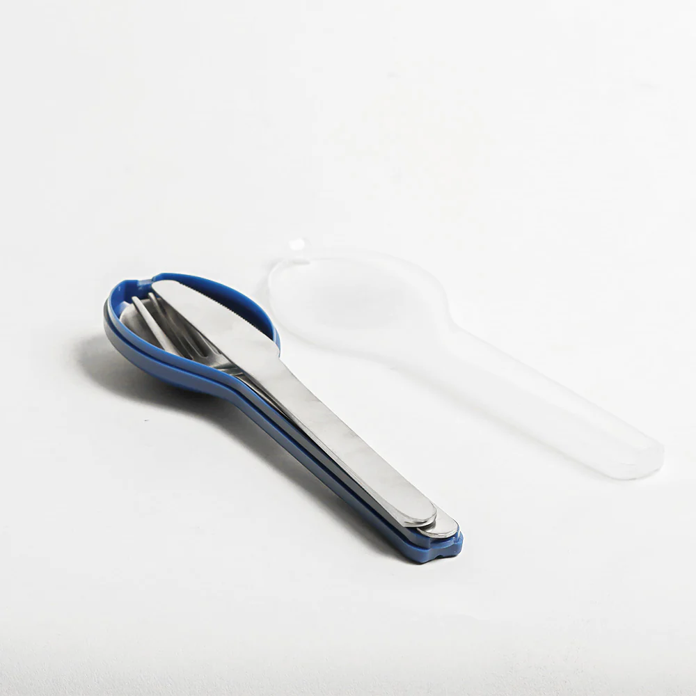 Ellipse 3-Piece Travel Cutlery Set - Vivid Blue - Image 3