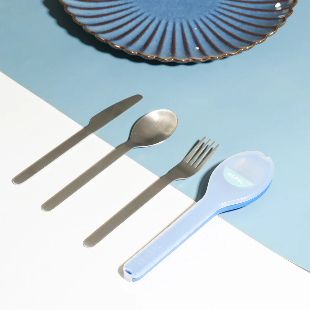 Ellipse 3-Piece Travel Cutlery Set - Vivid Blue - Image 5