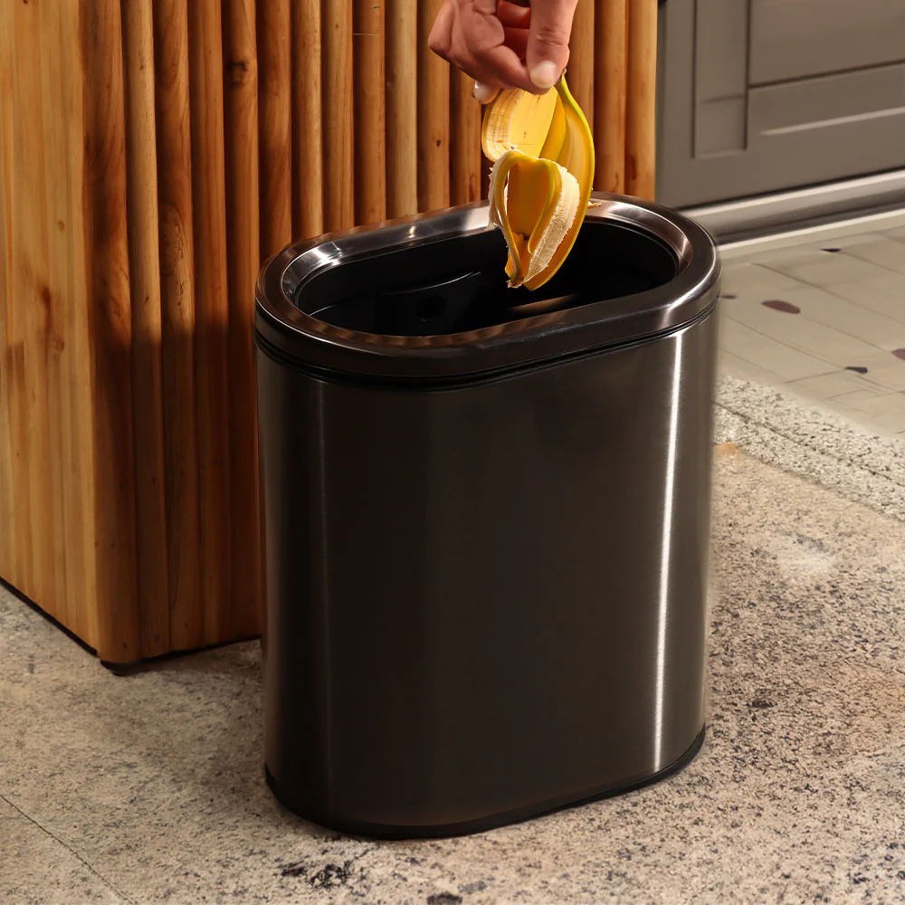 Ellipse Waste Bin 9L - Dark Silver - Image 2