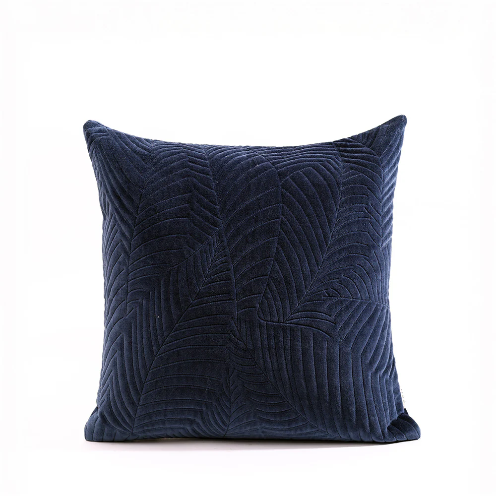 Elm Quilted Cushion Cover 45x45cm - Navy Blue - Image 5