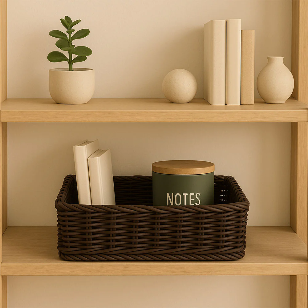 Elsa Rectangular Basket Medium - Dark Brown - Image 4