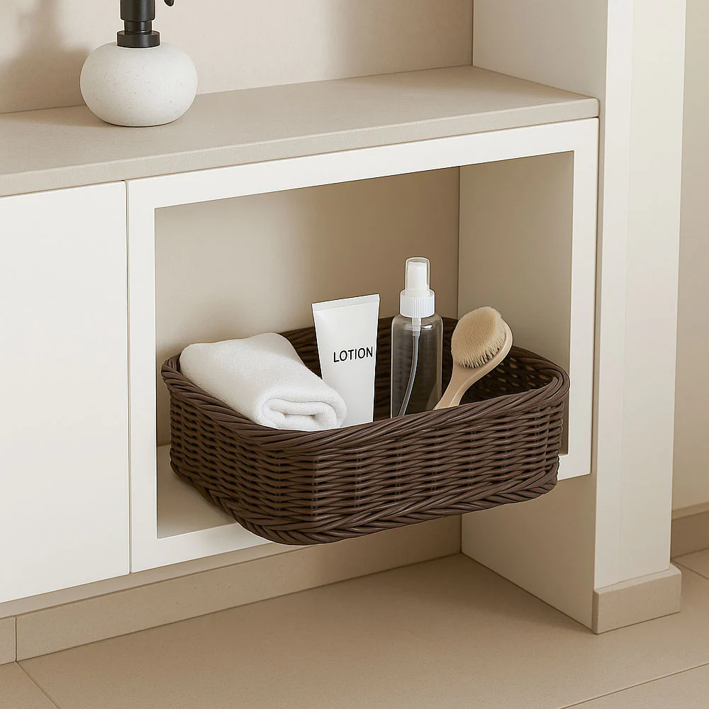 Elsa Rectangular Basket Medium - Dark Brown - Image 6