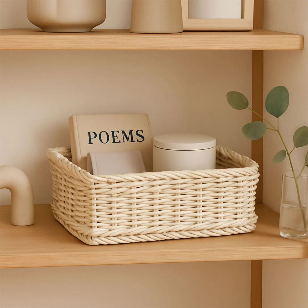 Elsa Rectangular Basket Medium - Ivory - Image 4
