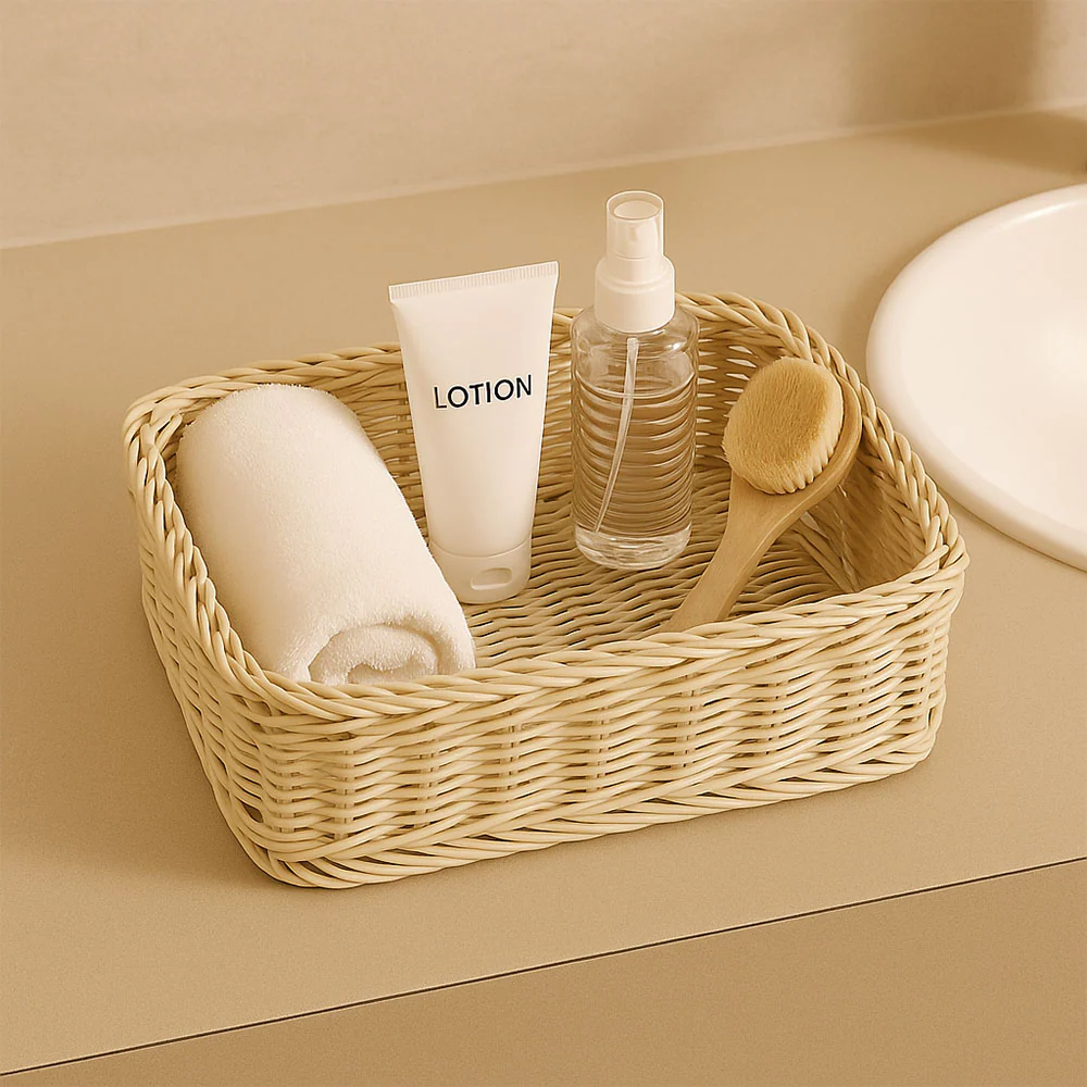 Elsa Rectangular Basket Medium - Ivory - Image 5