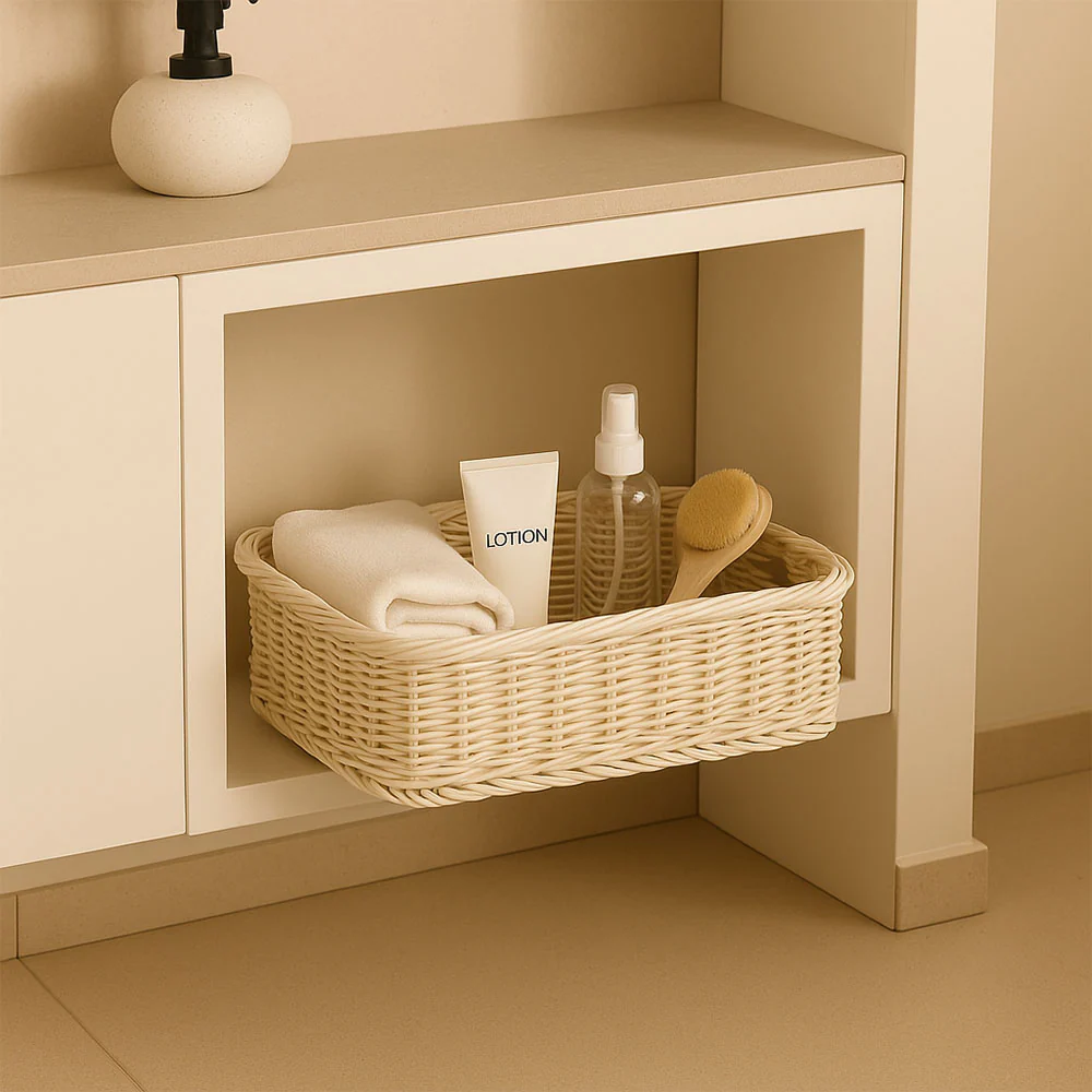 Elsa Rectangular Basket Medium - Ivory - Image 6