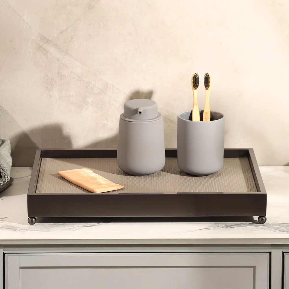 Elyx Raised Decorative Tray - Dark Grey