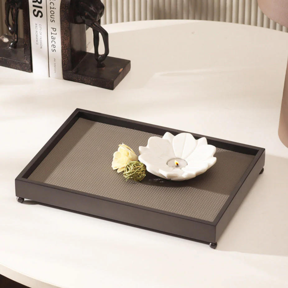 Elyx Raised Decorative Tray - Dark Grey - Image 2