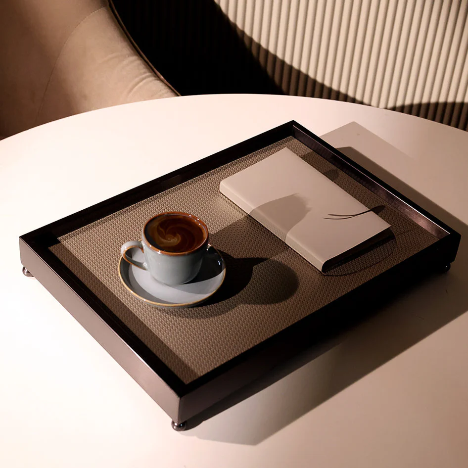 Elyx Raised Decorative Tray - Dark Grey - Image 3