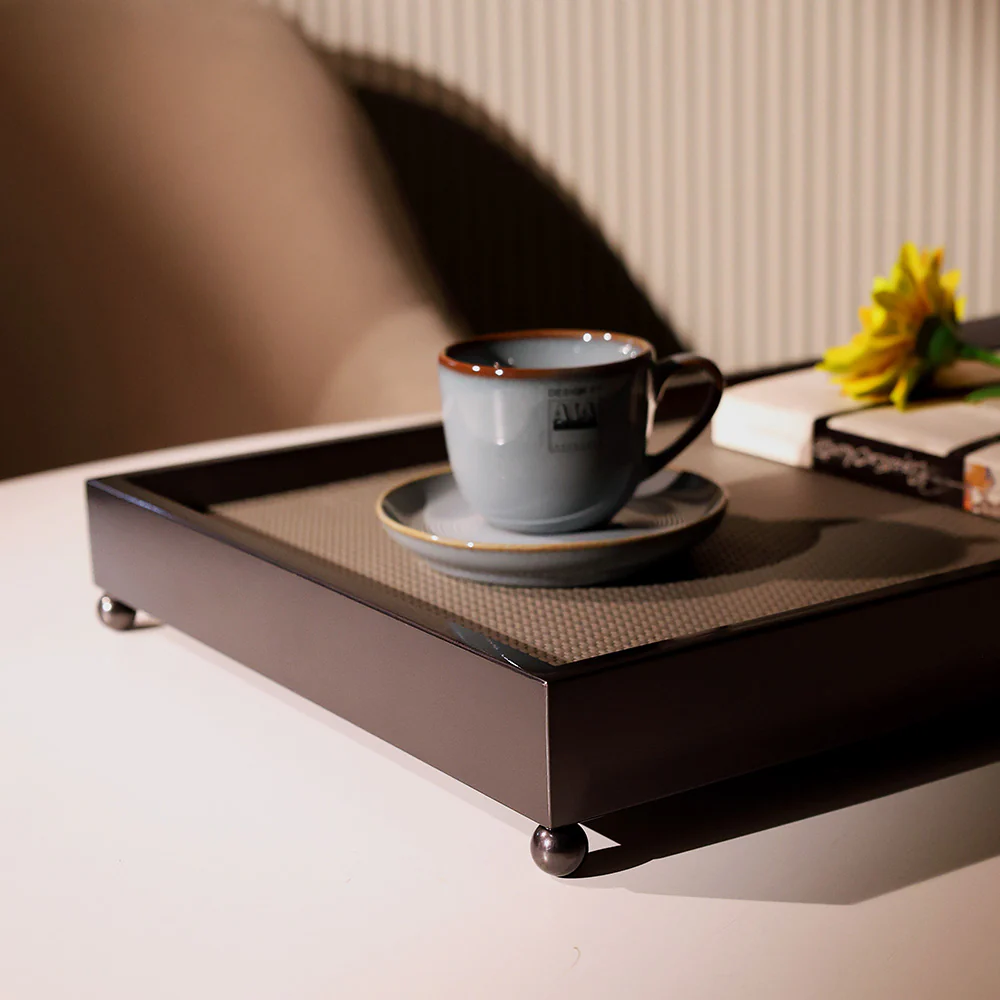 Elyx Raised Decorative Tray - Dark Grey - Image 4