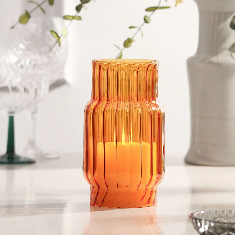 Emir Glass Hurricane Tall - Burnt Orange - Image 3