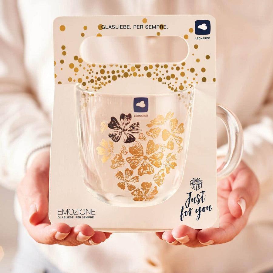 Emozione Glass Mug 400ml - Flower Heart - Image 4