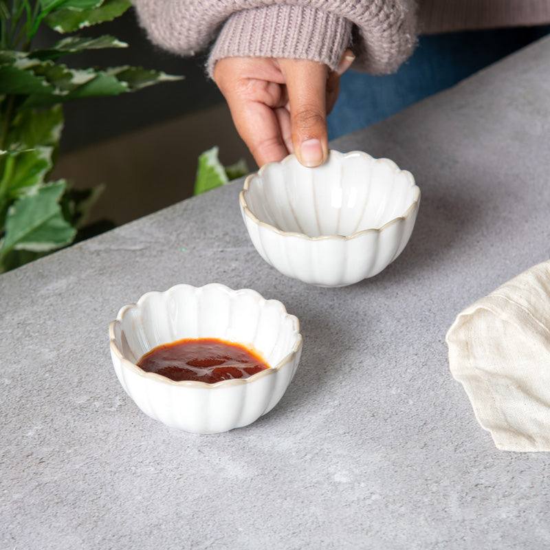 Scallop Small Bowls, Set of 2 - Ivory - Image 2