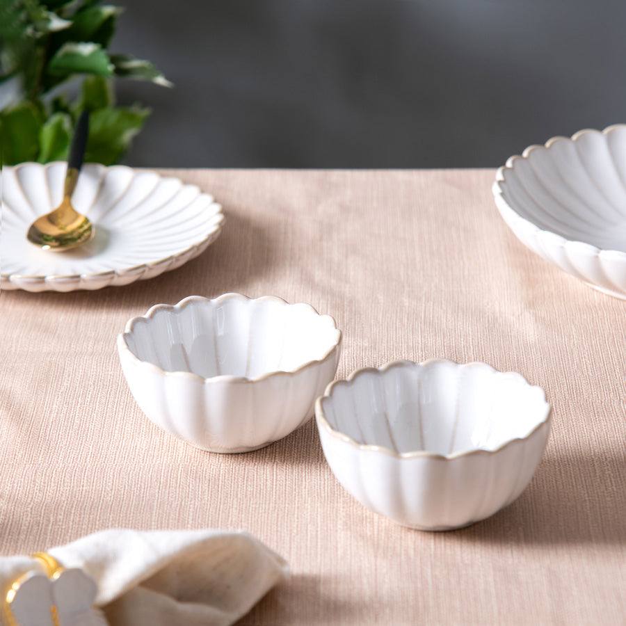 Scallop Small Bowls, Set of 2 - Ivory - Image 4