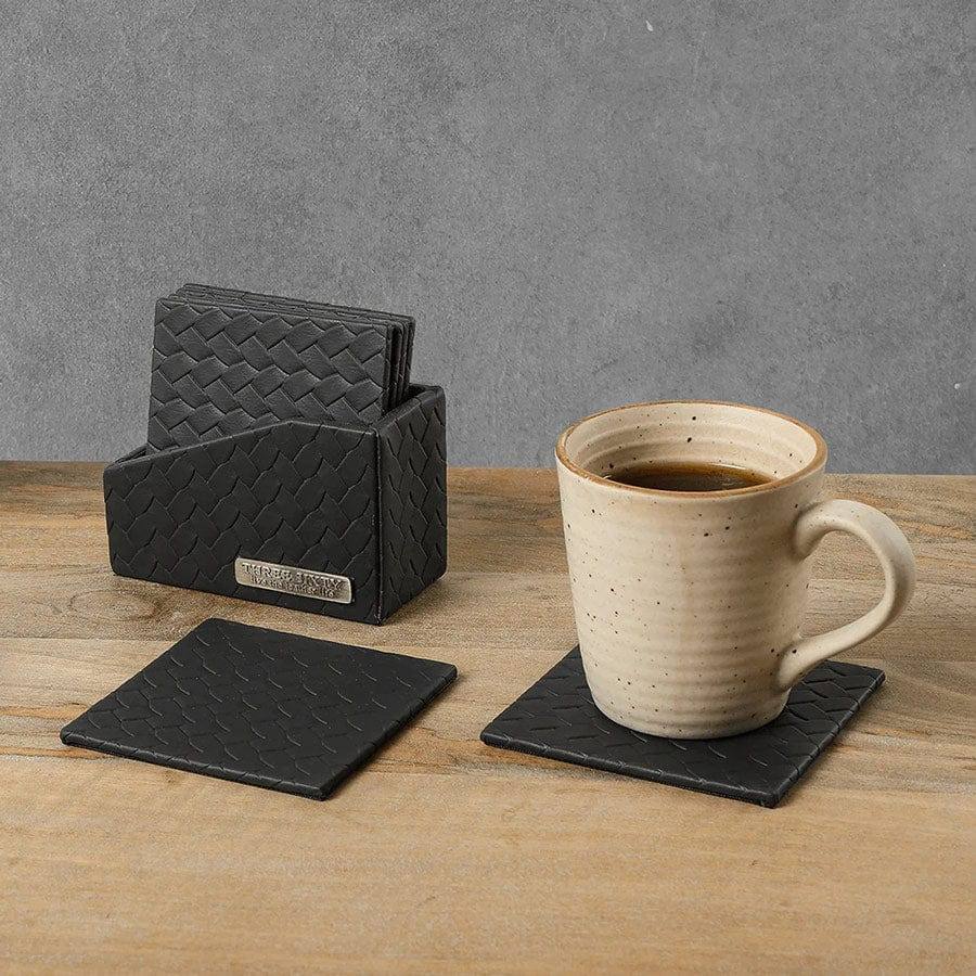 Entwine Coasters, Set of 6 - Black - Image 3