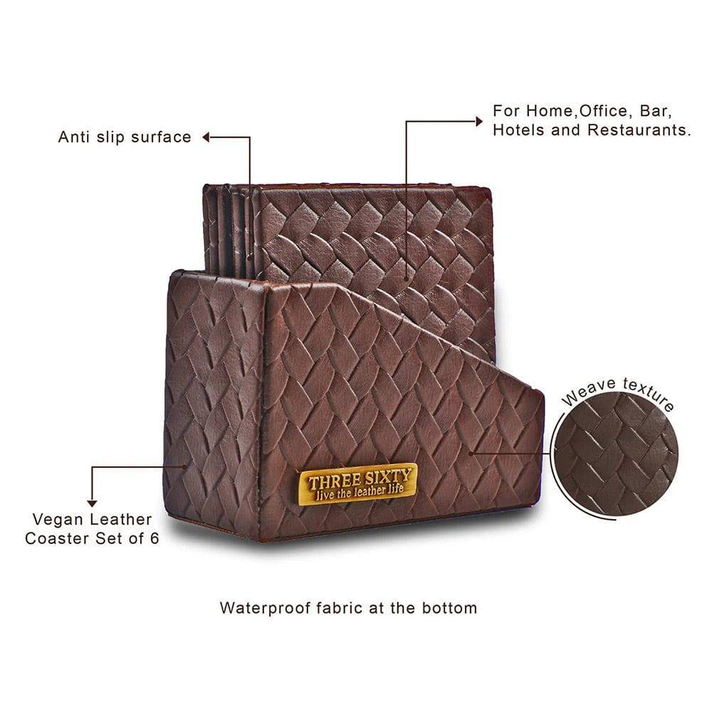 Entwine Coasters, Set of 6 - Brown - Image 4