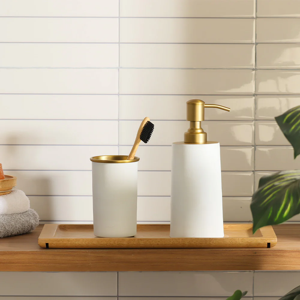 Eris Soap Dispenser - White Gold - Image 4