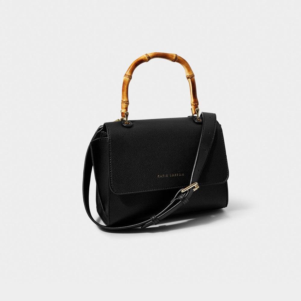 Erza Bamboo Top Handle Bag - Black - Image 3