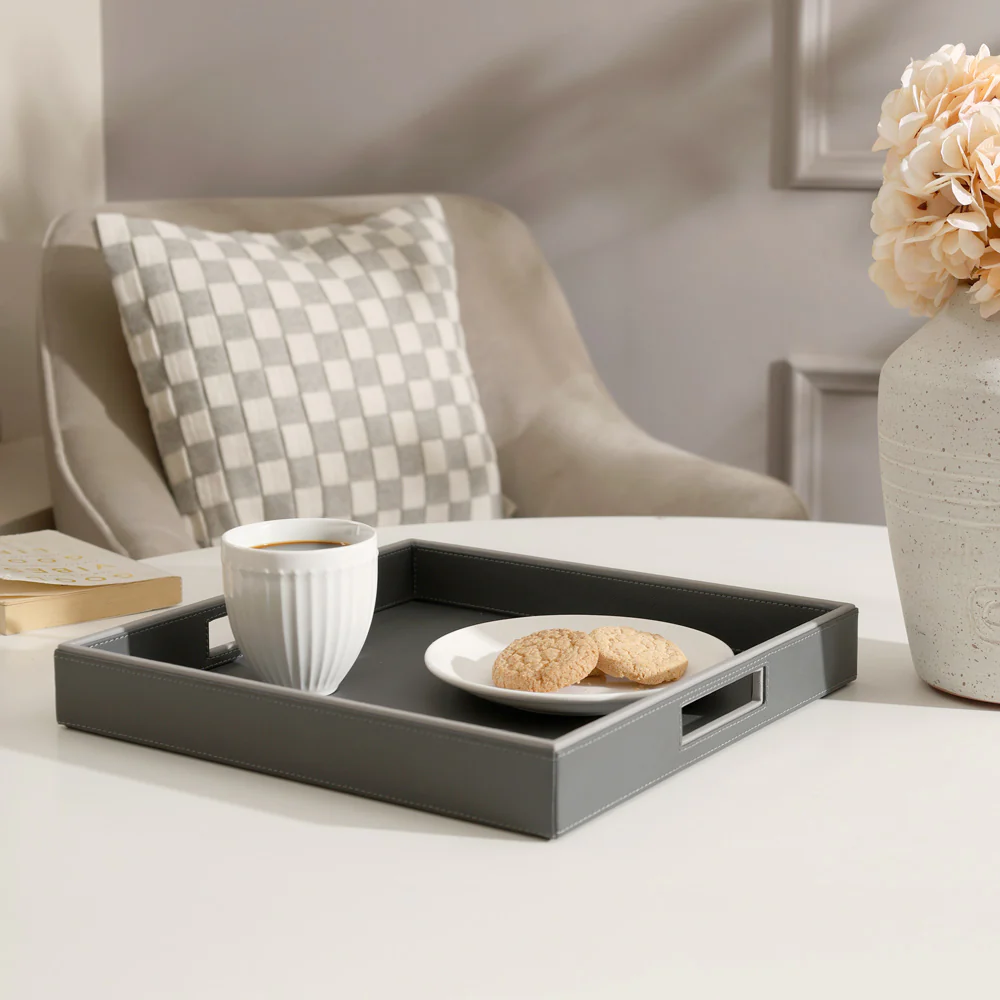 Espra Square Serving Tray Medium - Dark Grey - Image 5