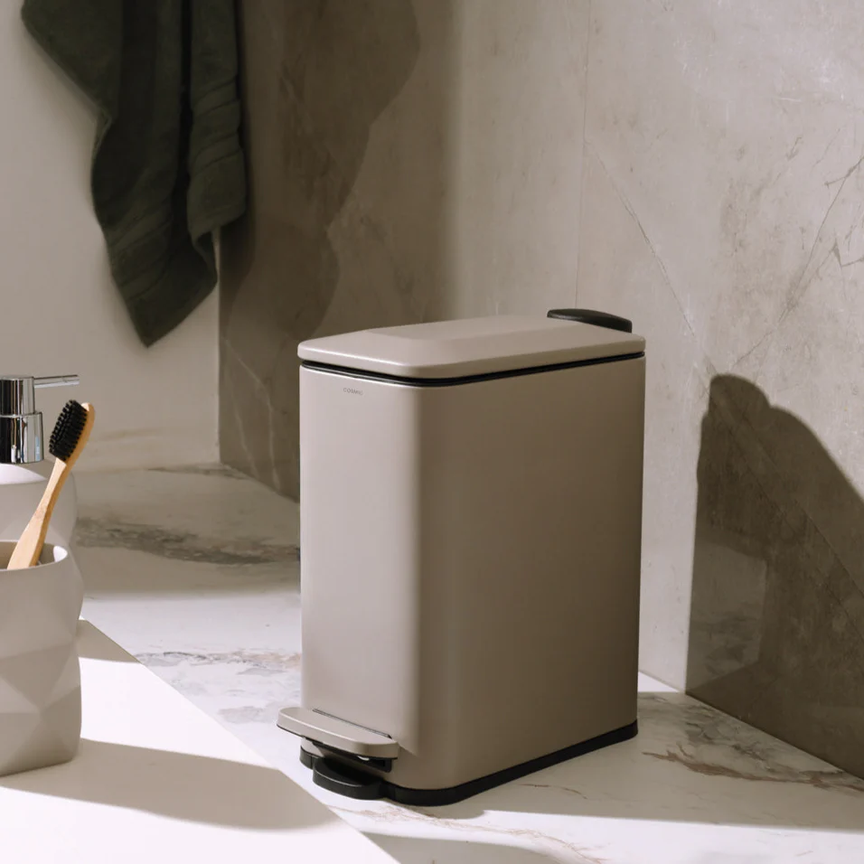 Essentials Slim Pedal Bin 5L - Taupe