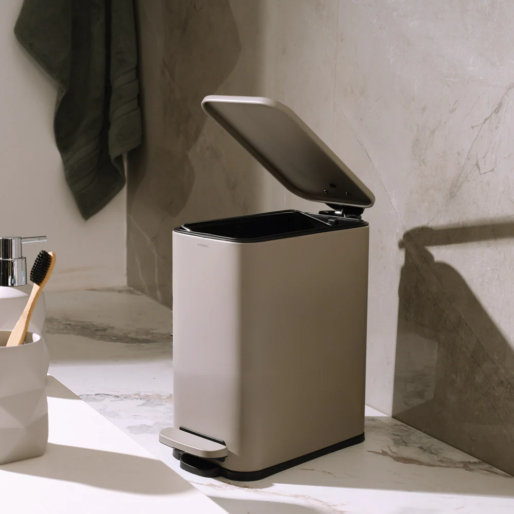Essentials Slim Pedal Bin 5L - Taupe - Image 2